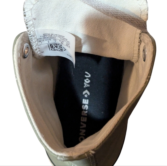 Converse Chuck Taylor All Star Leather High-Top Sneaker Sage Green Size 9 Unisex - Picture 5 of 7